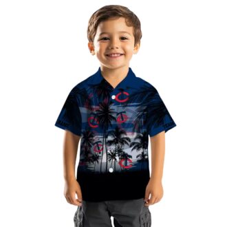 MLB Minnesota Twins Sunset Tropical Hawaiian Shirt - Custom Navy Black Beach Shirt for Men