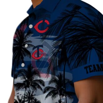 MLB Minnesota Twins Sunset Tropical Hawaiian Shirt - Custom Navy Black Beach Shirt for Men