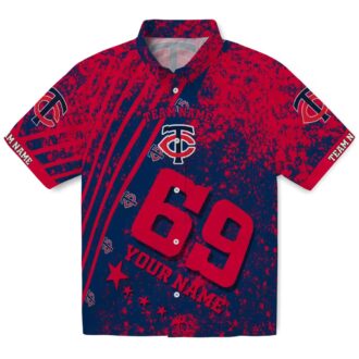Personalized MLB Minnesota Twins Hawaiian Shirt - Navy Star Stripes for Game Day & Vacation