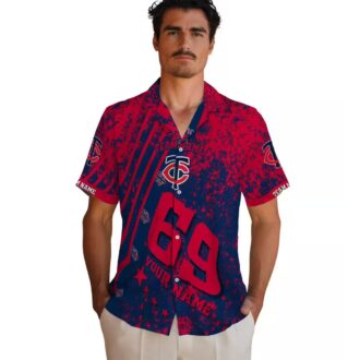 Personalized MLB Minnesota Twins Hawaiian Shirt - Navy Star Stripes for Game Day & Vacation