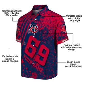 Personalized MLB Minnesota Twins Hawaiian Shirt - Navy Star Stripes for Game Day & Vacation
