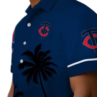 Trendy Minnesota Twins Sunset Beach Shirt - Navy Black Hawaiian Shirt for MLB Fans
