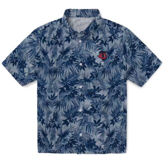 Tropical Minnesota Twins Hawaiian Shirt - Navy Blue Leafy Pattern for Baseball Fans