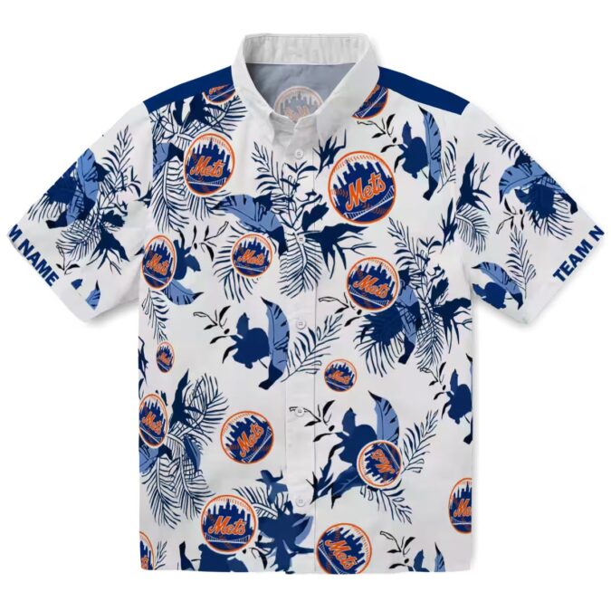 Botanical Floral New York Mets Blue White Hawaiian Shirt - Cool Gift for Baseball Fans 2025