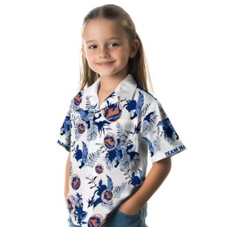 Botanical Floral New York Mets Blue White Hawaiian Shirt - Cool Gift for Baseball Fans 2025