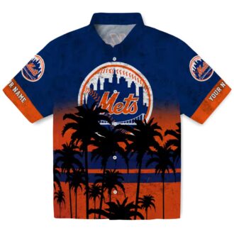 Custom New York Mets Sunset Pattern Hawaiian Shirt - MLB Fan Beach Shirt for Summer 2025
