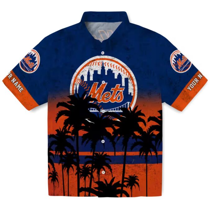 Custom New York Mets Sunset Pattern Hawaiian Shirt - MLB Fan Beach Shirt for Summer 2025