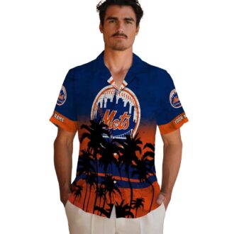 Custom New York Mets Sunset Pattern Hawaiian Shirt - MLB Fan Beach Shirt for Summer 2025
