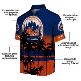 Custom New York Mets Sunset Pattern Hawaiian Shirt - MLB Fan Beach Shirt for Summer 2025