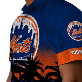 Custom New York Mets Sunset Pattern Hawaiian Shirt - MLB Fan Beach Shirt for Summer 2025