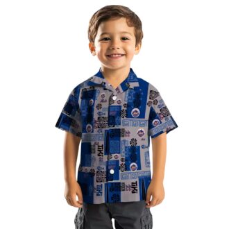 Men’s New York Mets Aloha Hawaiian Shirt - Tropical Floral & Tribal Pattern Beach Shirt