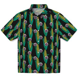 MLB New York Mets Black & Green Hawaiian Shirt - Tropical Summer Button Up for Mets Fans
