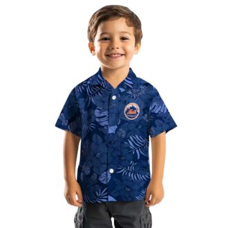 MLB New York Mets Blue Hawaiian Shirt - Jungle Vibes Floral Aloha Shirt for Summer