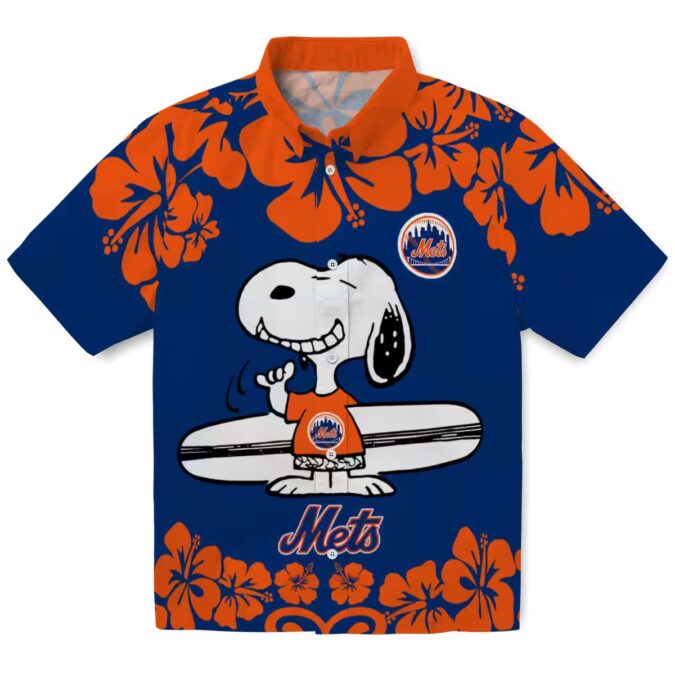 MLB New York Mets Snoopy Surf Blue Hawaiian Shirt - Perfect for Beach & Summer Vacation