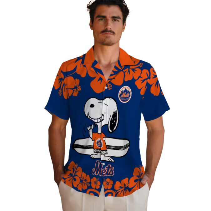 MLB New York Mets Snoopy Surf Blue Hawaiian Shirt - Perfect for Beach & Summer Vacation