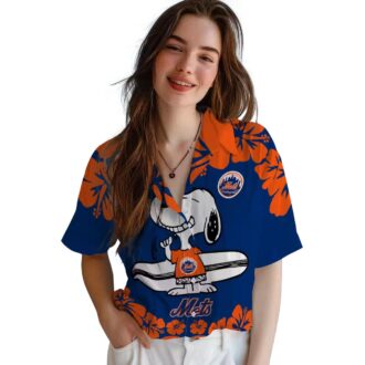 MLB New York Mets Snoopy Surf Blue Hawaiian Shirt - Perfect for Beach & Summer Vacation