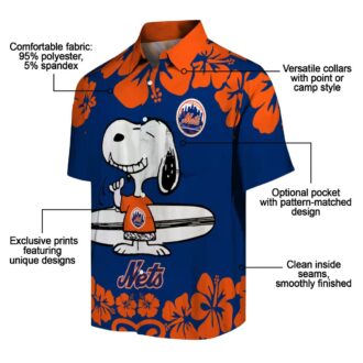 MLB New York Mets Snoopy Surf Blue Hawaiian Shirt - Perfect for Beach & Summer Vacation