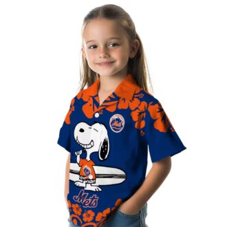 MLB New York Mets Snoopy Surf Blue Hawaiian Shirt - Perfect for Beach & Summer Vacation