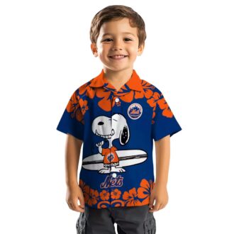 MLB New York Mets Snoopy Surf Blue Hawaiian Shirt - Perfect for Beach & Summer Vacation