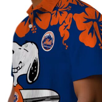 MLB New York Mets Snoopy Surf Blue Hawaiian Shirt - Perfect for Beach & Summer Vacation