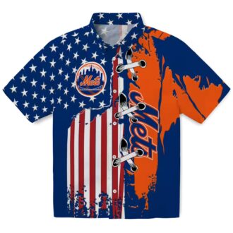MLB Team New York Mets Flag USA Hawaiian Shirt - Perfect for Summer Beach & Vacation