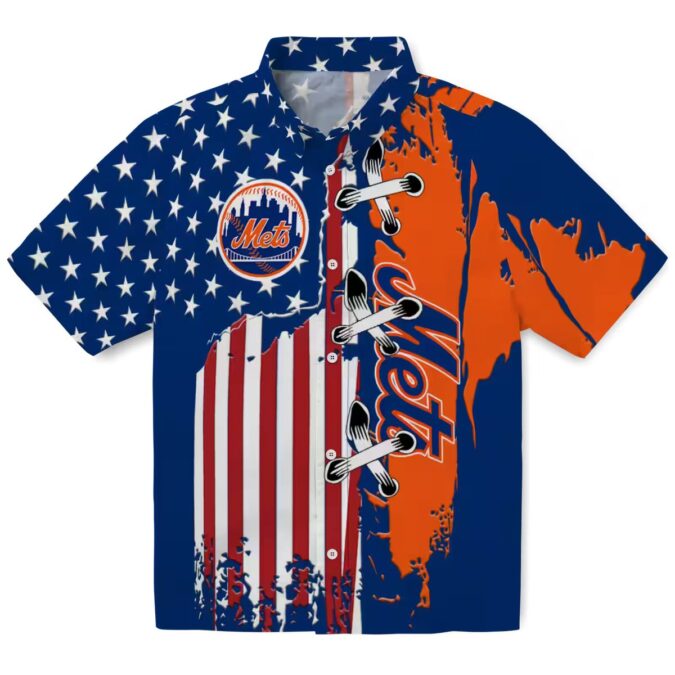 MLB Team New York Mets Flag USA Hawaiian Shirt - Perfect for Summer Beach & Vacation