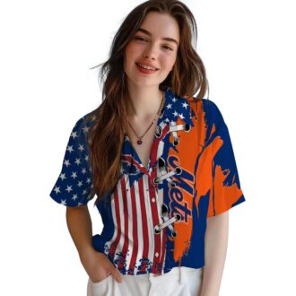 MLB Team New York Mets Flag USA Hawaiian Shirt - Perfect for Summer Beach & Vacation