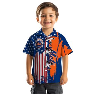 MLB Team New York Mets Flag USA Hawaiian Shirt - Perfect for Summer Beach & Vacation