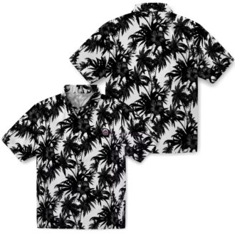 New York Mets Button Down Hawaiian Shirt - Black & White Palm Design, Summer Ready for MLB Fans