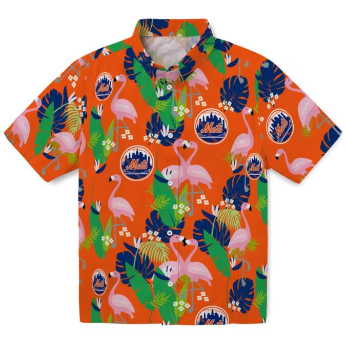 New York Mets Flamingo Foliage Hawaiian Shirt - MLB Tropical Shirt for Fans and Summer