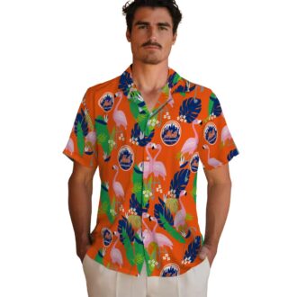 New York Mets Flamingo Foliage Hawaiian Shirt - MLB Tropical Shirt for Fans and Summer