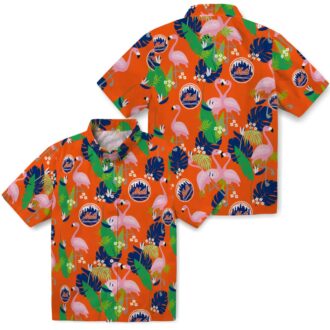 New York Mets Flamingo Foliage Hawaiian Shirt - MLB Tropical Shirt for Fans and Summer