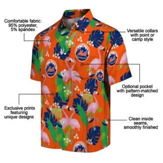 New York Mets Flamingo Foliage Hawaiian Shirt - MLB Tropical Shirt for Fans and Summer
