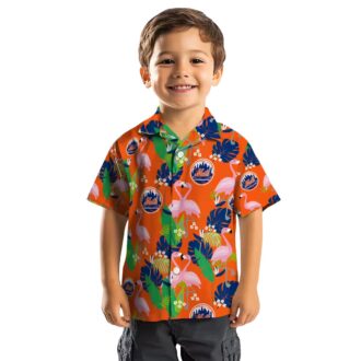 New York Mets Flamingo Foliage Hawaiian Shirt - MLB Tropical Shirt for Fans and Summer