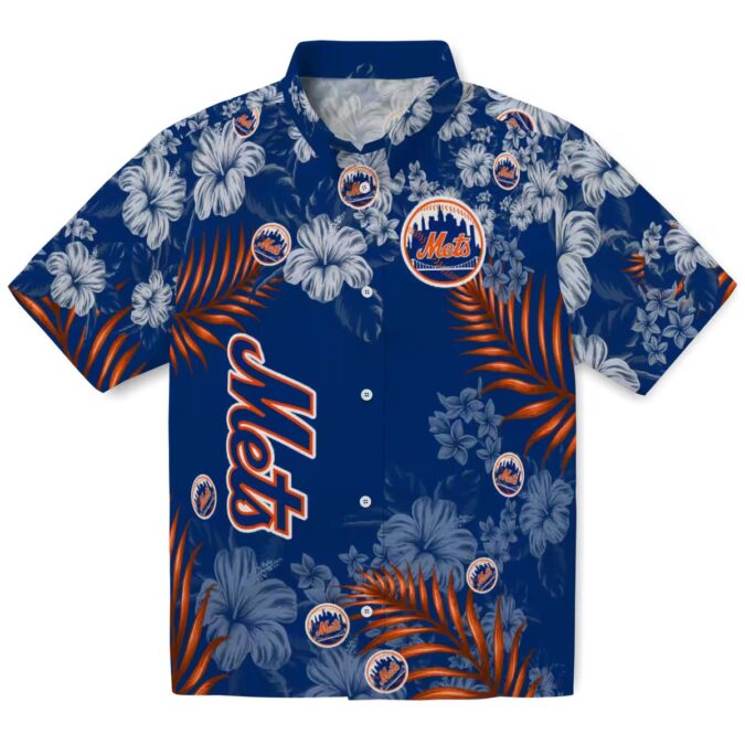 New York Mets Hibiscus Print Hawaiian Shirt - MLB Fan Tropical Beach Shirt for Summer