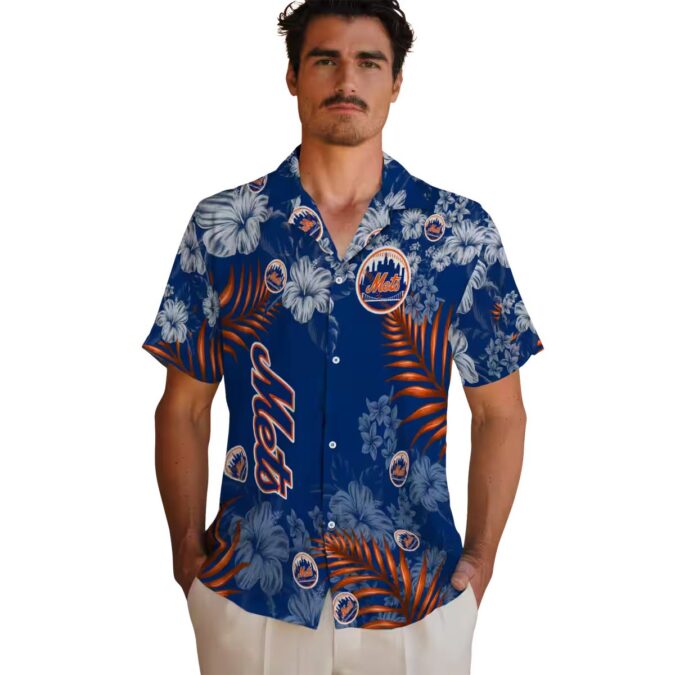 New York Mets Hibiscus Print Hawaiian Shirt - MLB Fan Tropical Beach Shirt for Summer