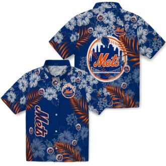 New York Mets Hibiscus Print Hawaiian Shirt - MLB Fan Tropical Beach Shirt for Summer