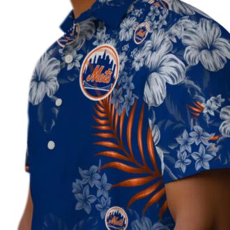 New York Mets Hibiscus Print Hawaiian Shirt - MLB Fan Tropical Beach Shirt for Summer