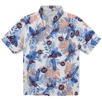New York Mets MLB Hawaiian Shirt - Tropical Palm Leaves for Vacation, Beach & Summer