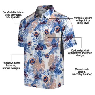New York Mets MLB Hawaiian Shirt - Tropical Palm Leaves for Vacation, Beach & Summer