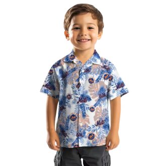 New York Mets MLB Hawaiian Shirt - Tropical Palm Leaves for Vacation, Beach & Summer