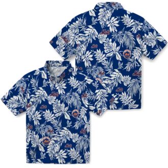New York Mets MLB Tropical Leaf Hawaiian Shirt - Summer Beach Vacation Outfit