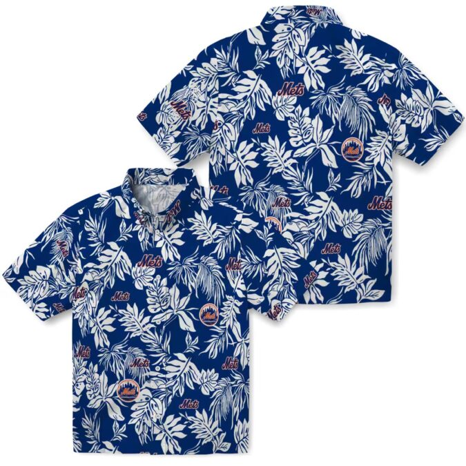 New York Mets MLB Tropical Leaf Hawaiian Shirt - Summer Beach Vacation Outfit
