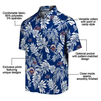 New York Mets MLB Tropical Leaf Hawaiian Shirt - Summer Beach Vacation Outfit