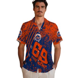 New York Mets Star Stripes Blue Hawaiian Shirt - Custom MLB Beach Shirt for Men