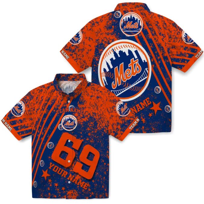 New York Mets Star Stripes Blue Hawaiian Shirt - Custom MLB Beach Shirt for Men