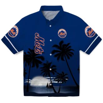 New York Mets Sunset Floral Beach Shirt - Tropical MLB Shirt for Men’s Summer Style