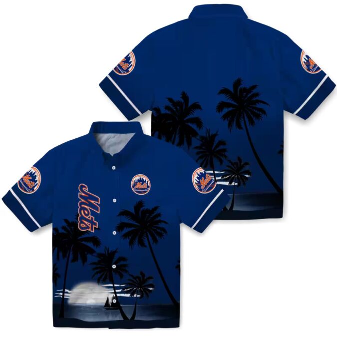 New York Mets Sunset Floral Beach Shirt - Tropical MLB Shirt for Men’s Summer Style
