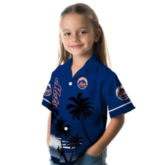 New York Mets Sunset Floral Beach Shirt - Tropical MLB Shirt for Men’s Summer Style