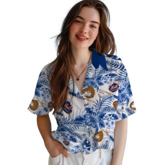 Official New York Mets Floral Baseball Hawaiian Shirt - Perfect for Summer & Beach
